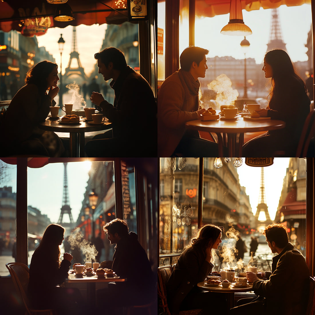 Scène film romantique dans un café