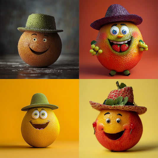 Personnages fruits marrants