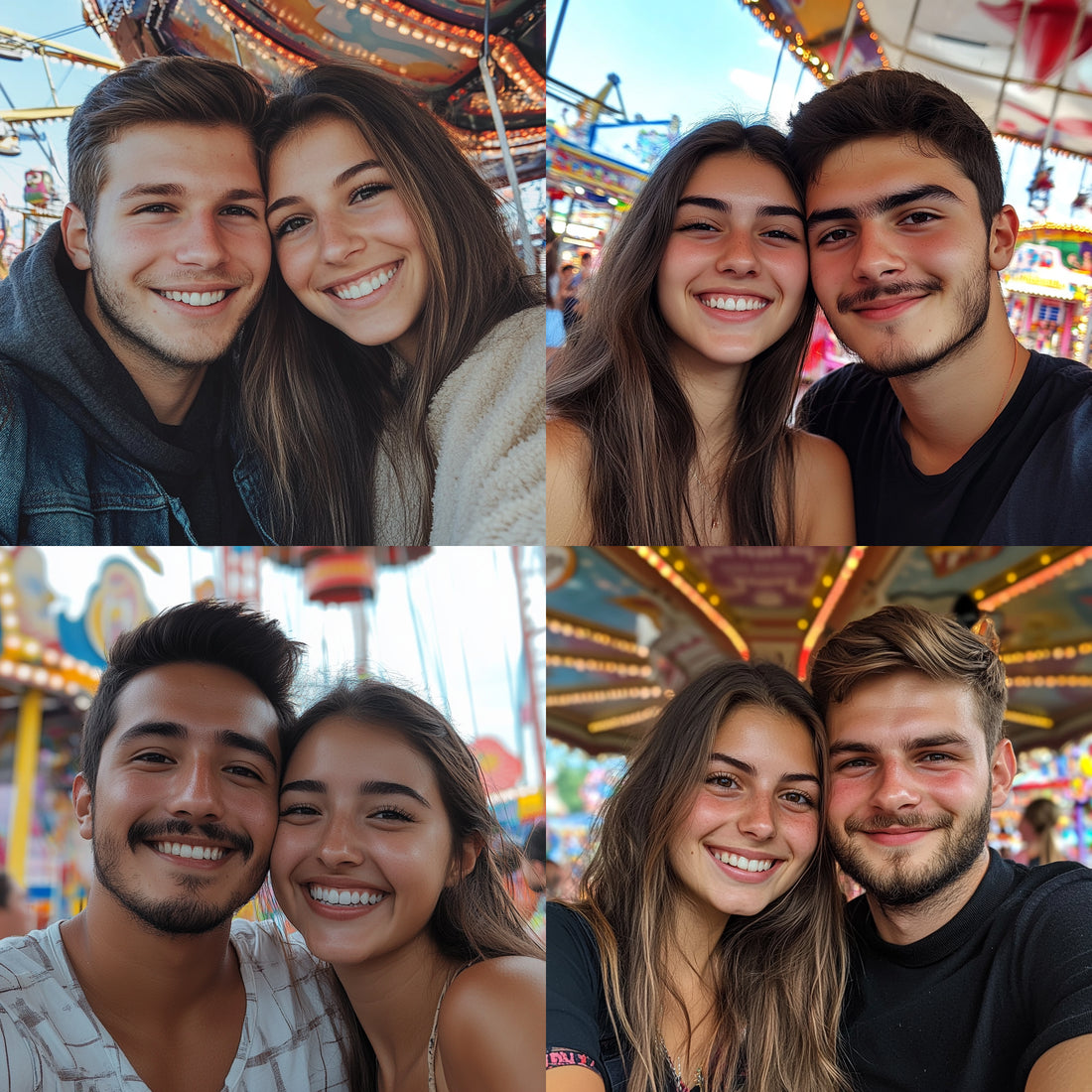 Photo couple à la fête foraine